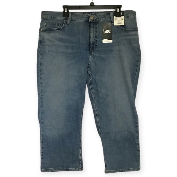 Lee Capri Wave Jeans Womens Plus Sz 20M Mid Rise Wave Regular Fit School Casual - Picture 2 of 14